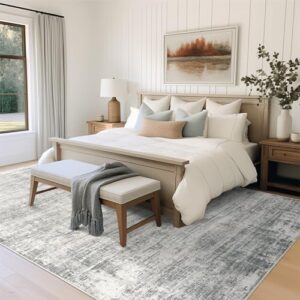 zesthome 6x9 Rugs for Living Room – Abstract Washable Rug, Ultra-Thin 6x9 Area Rugs, Stain Resistant Rugs for Bedroom, Large Home Decor Rug, Modern Area Rug (Grey, 6'x9') - Image 7
