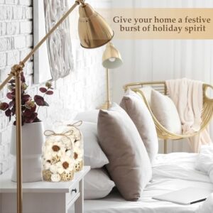 Riceshoot 2 Pack Decorative Balls Potpourri Bowl Filler Decor Natural Vase Bowl Filler Assorted Spherical Rattan Twigs Wicker Balls Cotton for Home Decor Centerpiece(White) - Image 6