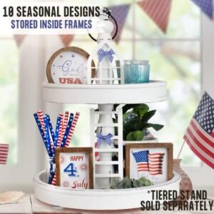 The Ultimate Farmhouse Tiered Tray Decor Set - Beautiful Year Round Seasonal & Holiday Decoration Bundle - The Perfect Lemon, 4th of July, Summer and Spring Centerpiece Design for Home & Kitchen Decor - Image 7
