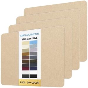 KING MOUNTAIN Canvas Repair Patch 9 x11 Inch 4 Pcs Self-Adhesive Waterproof Fabric Patch for Sofas, Tents, Furniture,Tote Bags, Car Seats (Khaki)