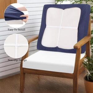 HEBE Outdoor Patio Cushion Covers Set of 12 Waterproof Stretch Seat Cushion Cover for Patio Furniture Clearance Outdoor Sofa Cushion Cover Replacement Couch Slipcovers Chair Seat Cover - Image 4