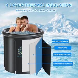 Ultimate Ice Bath Tub for Athletes - 116 Gal Cold Plunge Tub with Cover - Portable Multi-Layered Cold Water Ice Pod for Home, Outdoor, and Gym Therapy Recovery - Image 2