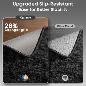 Ophanie 6x9 Black Rugs for Living Room, LargeFluffy Shag Fuzzy Plush Soft Living Room Area Rugs, Floor Shaggy Carpets for Bedroom, Carpet for Kids Boys Girls Dorm Nursery Home Decor Aesthetic - Image 4