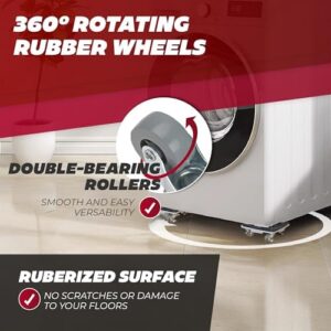 Furniture Movers with 3 Wheels & Lifter Set - 360° Rotation, Supports 2650 lbs - Includes 4 Dollies, Pry Bar, Non-Slip Pads, & Storage Bag - Image 4