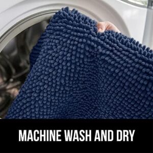 GORILLA GRIP Bathroom Rug Sets, Soft Chenille 2 Piece Area Rugs Set, Toilet Base Mat and 30x20 Carpet, Absorbent Microfiber Washable Mats Dry Quickly, Home Décor and Bath Room Accessories, Navy Blue - Image 7