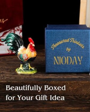 Hand Painted Trinket Box Enamel Vintage Jewelry Box Rooster Hinged Metal Jewelry Organizer Decorative Treasure Box Unique Valentine's Day Gifts Anniversary - Image 6