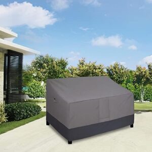 Easy-Going Waterproof Outdoor Sofa Cover, Heavy Duty 2 Seater Outdoor Loveseat Cover, Windproof Patio Furniture Cover with Air Vent (58Wx32.5Dx31H inch, Gray/Dark Gray) - Image 2