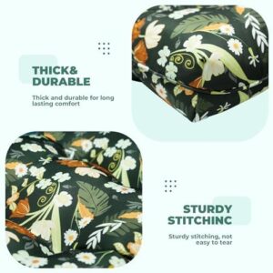 Wicker Chair Cushions, Waterproof Outdoor Loveseat Cushions for Patio Furniture, 3 Pieces Wicker Furniture Cushions, 1 Loveseat and 2 U-Shaped Cushions, Green Floral - Image 5