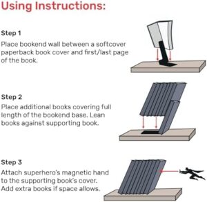 Artori Design Book Ends to Hold Books Heavy Duty - Hidden Metal Bookends for Shelves Desk or countertop - Bookend Book Holder for Home Decorative - Gift for Book Lovers and Home Décor (Book&Hero) - Image 3