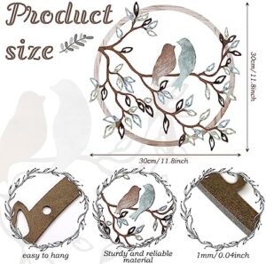 Ferraycle Metal Wall Art Bird on Tree Branch Silhouette Bird Art Decor for Living Room Garden Bedroom Office Home Wall Housewarming Party Decor(Fresh Color) - Image 2