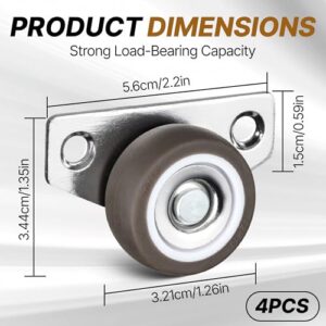 4Pcs 1.25 Inch Small Side Mount Casters - Mini Low Profile Rigid Caster Wheels for Wooden Furniture, Underbed Drawers, Trays, DIY Projects, Side Mount Casters - Image 2