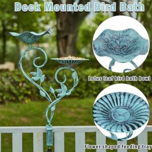 Deck Bird Bath and Metal Bird Feeder,2-in-1,Bird Bath for Railing, Bird Baths for Deck with Removable Sturdy Steel Clamp, Outdoor Garden Decor - Image 3
