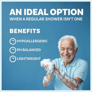 Scrubzz Disposable Rinse Free Bathing Wipes - 25 Pack - All-in-1 Single Use Shower Wipes, Simply Dampen, Lather, and Dry Without Shampoo or Rinsing - Image 6