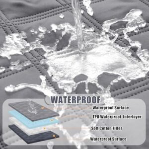 Smiry Waterproof Dog Bed Cover Blanket 30x70, Soft Reversible Pet Blanket, Washable Leakproof Cats Dogs Couch Cover for Sofa, Couch, Furniture, Grey/Dark Grey - Image 2