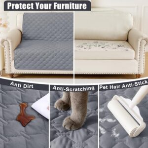 Smiry Waterproof Dog Bed Cover Blanket, Soft Reversible Pet Blanket, Washable Leakproof Cats Dogs Couch Cover for Sofa, Couch, Furniture (30x70 Inch, Grey/Dark Grey) - Image 4