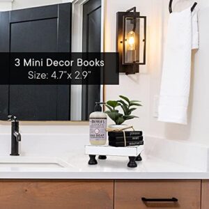Farmhouse Bathroom Decor - Funny Rustic Wooden Mini Books for Your Restroom Shelf - The Perfect Small Decorative Accent for The Guest Bathroom - Black - Image 2