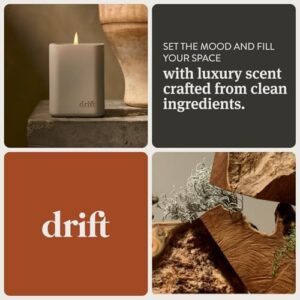 Drift Vanilla Woods Scented Candle - Clean Oil Premium Home Decor Fragrance - 60 Day Burn Time - 10.5 oz - Image 2