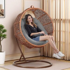 Egg Chair Cushions for Outdoor Furniture, Waterproof Egg Chair Cushion Replacement for Hanging Chairs, U-Shape Swing Chair Cuhsion 32x43 Inches (Grey) - Image 6