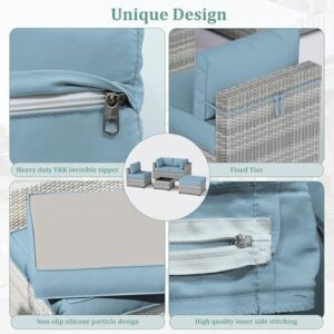 9 Pcs Outdoor Patio Cushions Covers Replacement Waterproof with Zipper for 5 Pcs Patio Furniture Set, Covers Only - Image 3