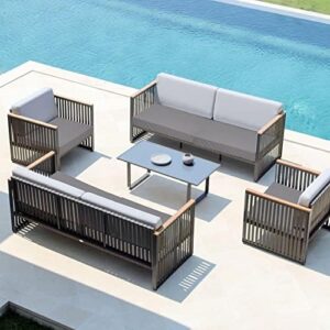 Easy-Going Waterproof Patio Cushion Covers 24x24x4 inch 4 Pack Replacement Non-Slip Outdoor Seat Cushion Slipcover with Zipper. Gray - Image 2