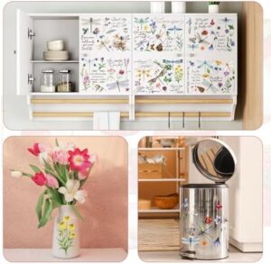 Rub on Transfers for Furniture Crafts Stickers - 6 Sheets Inspirational Dragonfly Rub on Transfer Stickers Furniture Crafts Flowers Decals for Wood Door Window Home Office Decor 11.8 x 8.2 Inch - Image 5