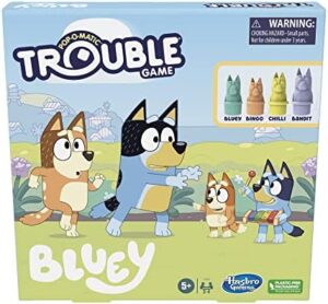 Hasbro Gaming Trouble Bluey Edition Game | Family Board Games | Kids Play as Bluey, Bingo, Bandit or Chilli | Easter Gifts for Girls & Boys | 2-4 Players | Ages 5+ (Amazon Exclusive)