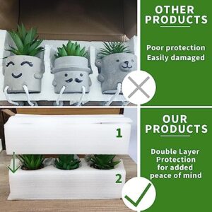 Zerzsy 3pcs Creative Artificial Succulents with Gray Flower Pots, Mini Potted Succulents for Home Office Desk Decor and Gift Choice - Image 6