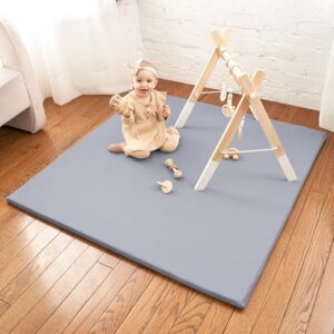 Stylish Vegan Leather Baby Play Mat - Soft, Easy to Clean Floor Mat Creates A Safe Play Area for Your Baby - The Perfect Modern Foam Playmat Fits Nicely with Your Kids Playroom Or Home Decor - Image 7