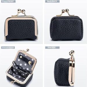 Leather Mini jewelry box, portable vintage leather coin Purse Jewelry box with kiss lock, Mini travel ring box for earrings/rings/necklaces/bracelets - Image 5