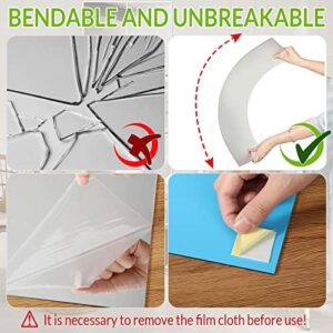 Queekay 10 Pcs Home Gym Mirrors 12" x 24" Acrylic Wall Mirror Tiles 2mm Thick Self Adhesive Mirror Sheets Frameless Wall Mounted Mirror Stickers Decor for Workout Bedroom Ceiling - Image 4