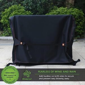 Enzeno Patio Furniture Set Cover, Outdoor Sectional Sofa Couch Set Covers Waterproof, Garden Dining Table Chair Set Cover Outside Rectangular Heavy Duty Weatherproof 120" L x 90" W x 35" H Black - Image 6