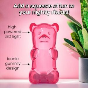 Gummygoods Squeezable Gummy Bear Night Light - Rechargeable, Portable, Squishy Lamp, 60-Min Sleep Timer - Christmas Gift for Kids & Adults, Baby Nursery, and Dorm Rooms - (Pink) - Image 6