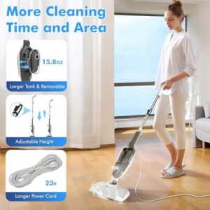 Steam Mop - All-in-one Powerful Handheld Steam Cleaner Detachable Floor Steamer with 11 Accessories, MultiPurpose Steamer for Hardwood Floors, Clothes,Windows,Tiles,Furniture,Carpet, Whole Home Use - Image 3