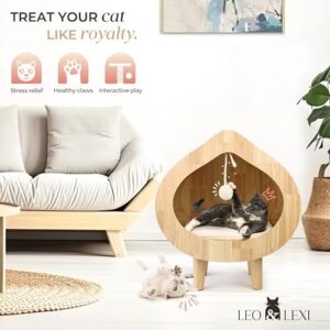 Unique Modern Cat Bed for Indoor Cats, House with Scratching Wall, Cozy Cave for Hideout, Cute Kitty Condo for Sleeping, Luxury Cat Beds & Furniture - Image 2