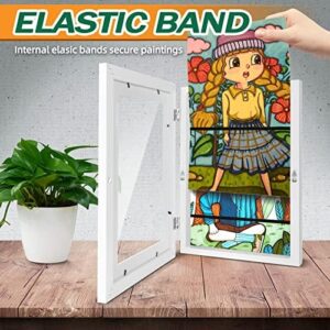 4 Pack Kids Art Frames 8.5x11 Inch Kids Artwork Flip Frame Changeable for Picture Display, Children School Drawing Projects Storage, Horizontally Vertically Wall Hanging, Front Opening, White - Image 6