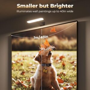 FULEN 2 Pack Picture Lights for Wall,Battery Operated Wall Sconce Rechargeable,LED Wall Light Cordless with Remote,3 Color Temperature, Art Lights for Painting,Frame,Gallery,Dartboard Lights,Black - Image 2