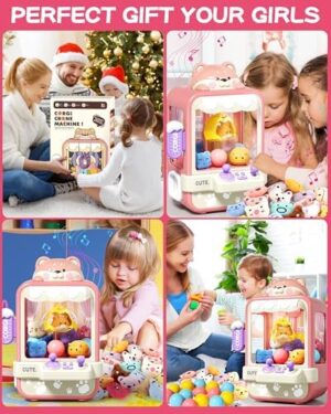Claw Machine for Kids, Mini Vending Machine with Music, Prize Dispenser Toys for Girls and Boys, Electronic Claw Game Machine for Party Birthdays, Includes 35 Mini Toys (Small) - Image 2