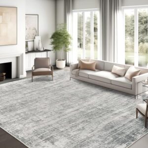 zesthome 6x9 Rugs for Living Room – Abstract Washable Rug, Ultra-Thin 6x9 Area Rugs, Stain Resistant Rugs for Bedroom, Large Home Decor Rug, Modern Area Rug (Grey, 6'x9')