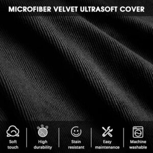 Bean Bag Chairs for Adults - Memory Foam Furniture BeanBag Chair - Kids/Teens Sofa with Soft Micro Fiber Cover - Round Fluffy Couch for Living Room Bedroom College Dorm - 3 ft, Black Stripe - Image 4