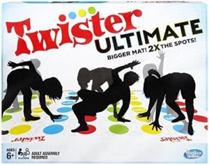 Hasbro Gaming Twister Ultimate: Bigger Mat, More Colored Spots, Family, Kids Party Game Age 6+; Compatible with Alexa (Amazon Exclusive)