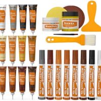 REALINN Wood Furniture Repair Kit- Set of 28 - Touch Up Markers, Fillers with Wood Putty - Repair Scratch, Cracks, Hole, Discoloration for Wooden Door, Floor, Table, Cabinet
