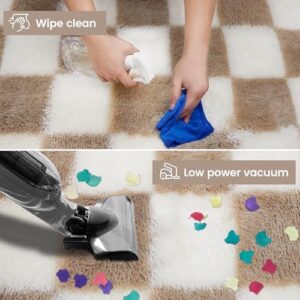 Super Soft Rug for Bedroom, 5x8 Ft Beige and White Area Rug Classic Checkered Shaggy Anti-Skid High Pile Soft Fluffy Rug Fuzzy Carpet for Living Room Bedroom Kids Room Nursery, Dorm Home Decor - Image 3