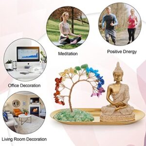 INNOLITES 7 Chakra Crystal Tree and Buddha Statue Set, Yoga Meditation Decor, Money Tree and Buda Statues for Home Living Room Office Shelf Decoration Wealth and Luck - Image 6
