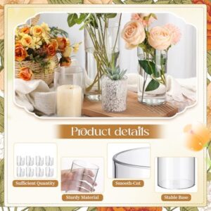 Nuogo 48 Pcs Plastic Cylinder Vases Tall Clear Flower Vases for Centerpieces Hurricane Candle Holder for Home Wedding Office Party Formal Dinners Decorations (4''/6''/8''/10'') - Image 3