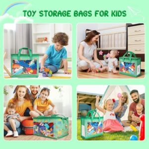 5 Pack Toy Storage Bags with Labels, Include 1 Pcs Extra Large and 4 Pcs Large Bags, Portable Toy Storage Organizer with Pattern Design for Organizing Board Game, Building Blocks, Puzzle, Kids Books - Image 7