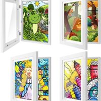 4 Pack Kids Art Frames 8.5x11 Inch Kids Artwork Flip Frame Changeable for Picture Display, Children School Drawing Projects Storage, Horizontally Vertically Wall Hanging, Front Opening, White
