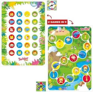 Hasbro Gaming Twister Junior Game, Animal Adventure 2-Sided Mat, 2 Games in 1, Party Game for Kids Ages 3 and Up and 2-4 Players (Amazon Exclusive) - Image 3