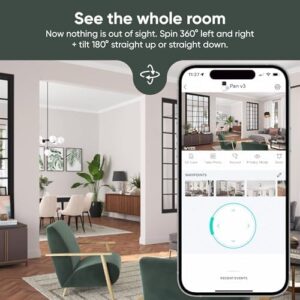 WYZE Cam Pan v3 Indoor/Outdoor IP65 1080p Pan/Tilt/Zoom Wi-Fi Smart Home Security Camera with 360° Motion Tracking for Baby&Pet, Color Night Vision, Works with Alexa & Google Assistant, Black, 2-Pack - Image 2
