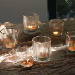 48 Pcs Votive Candle Holders - 2x2.5inchs Clear Glass Tea Lights Candle Holders in Bulk for Table Centerpiece, Tealight Candle Holder for Weddings, Home Decor, Baby Shower (Clear, 48) - Image 2