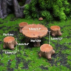 5 Pcs Fairy Garden Accessories Outdoor Miniature Table and Chairs Set Mini Resin Furniture Ornaments Kit Micro Landscape Decor for DIY Craft Gift Dollhouse Succulents Home Decoration - Image 2